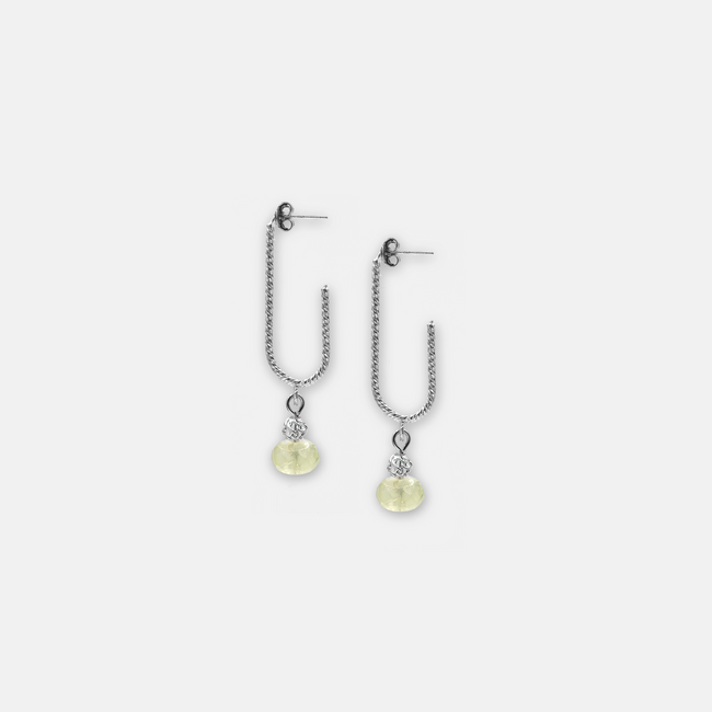 Earrings designed with chrysoberyl