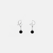 White gold omega earrings with onyx stone