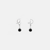 White gold omega earrings with onyx stone