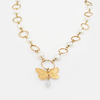 Pearl necklace with butterfly