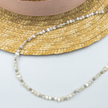 Silver and white pearl necklace