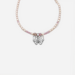 Lavender pearl necklace with butterfly shield pendant