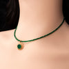 Green Necklace with Agate Pendant