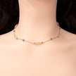 14 carat gold necklace with topaz and moonstone