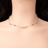14 carat gold necklace with topaz and moonstone