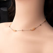 14 carat gold necklace with topaz and moonstone