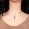 Silver necklace and opalite in a light pink shade