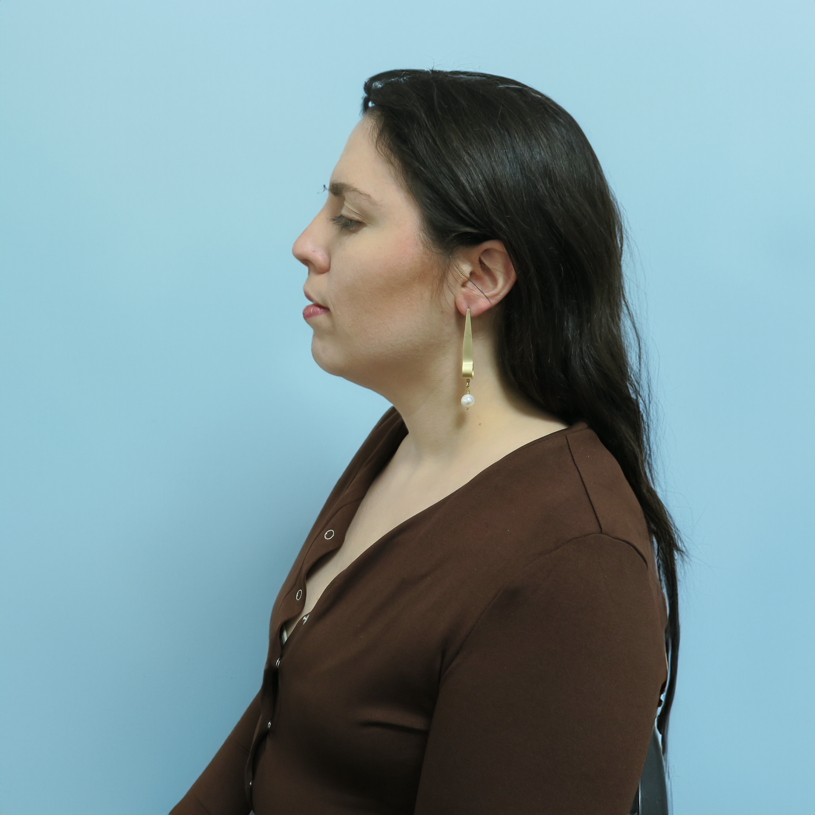 עגילים ארוכים אופנתיים עם פנינה