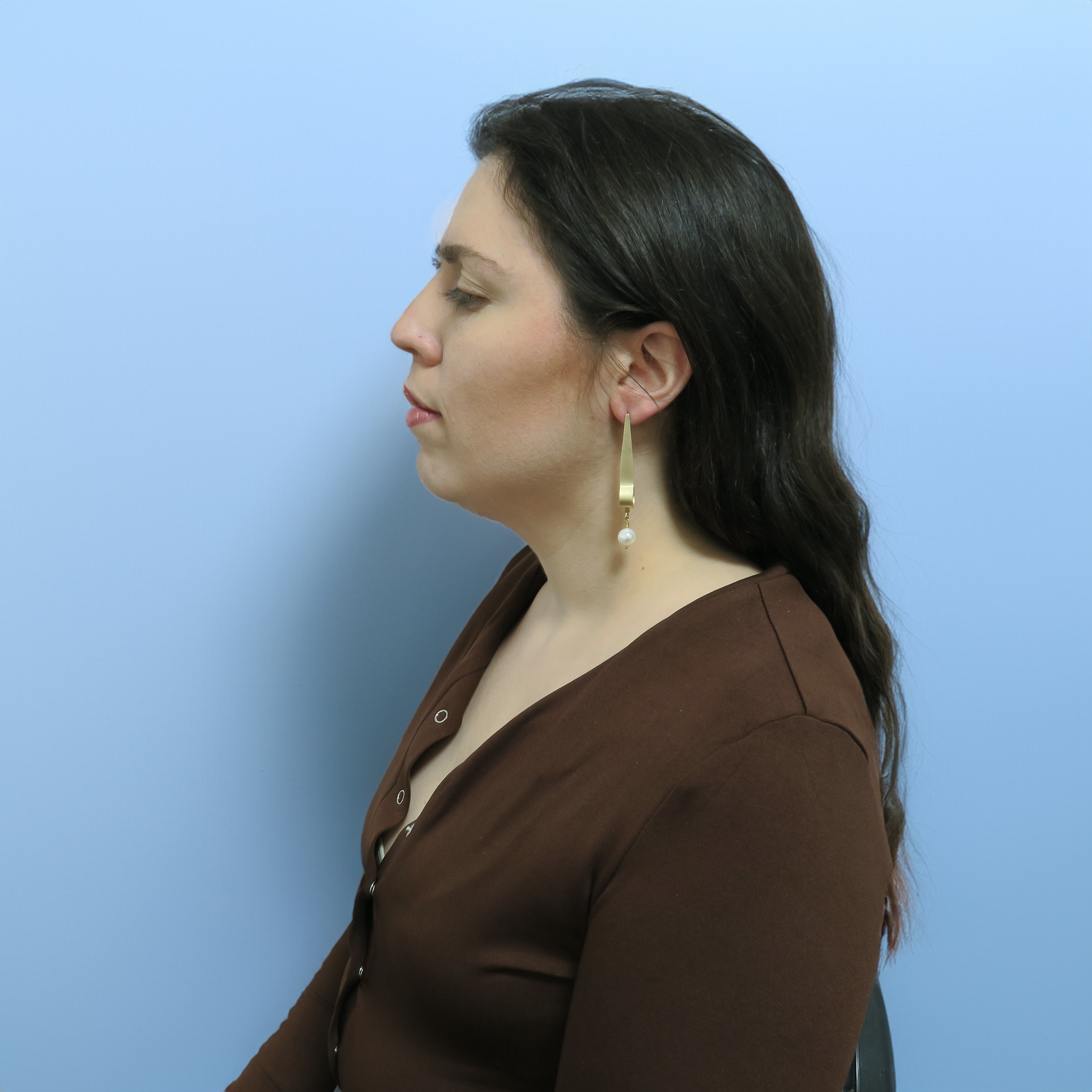 עגילים ארוכים אופנתיים עם פנינה