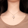 Silver and white opal necklace