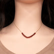 14K gold necklace with garnet
