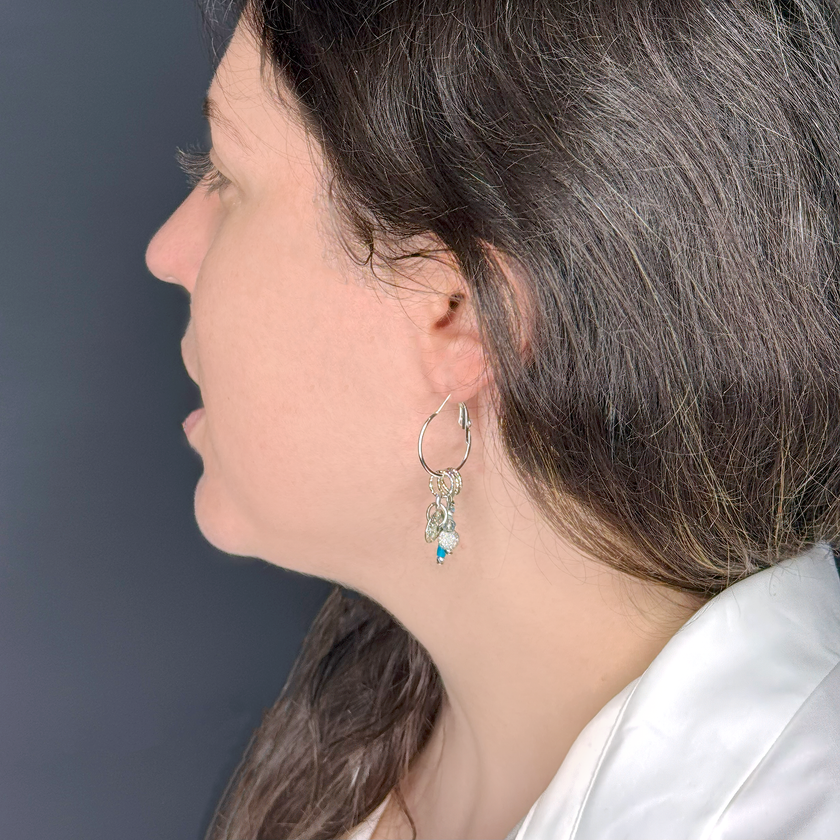 Elsa Hoop Earrings with 6 Pendants