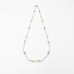 14 carat gold necklace with moonstone and olivine