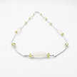 14 carat gold necklace with moonstone and olivine