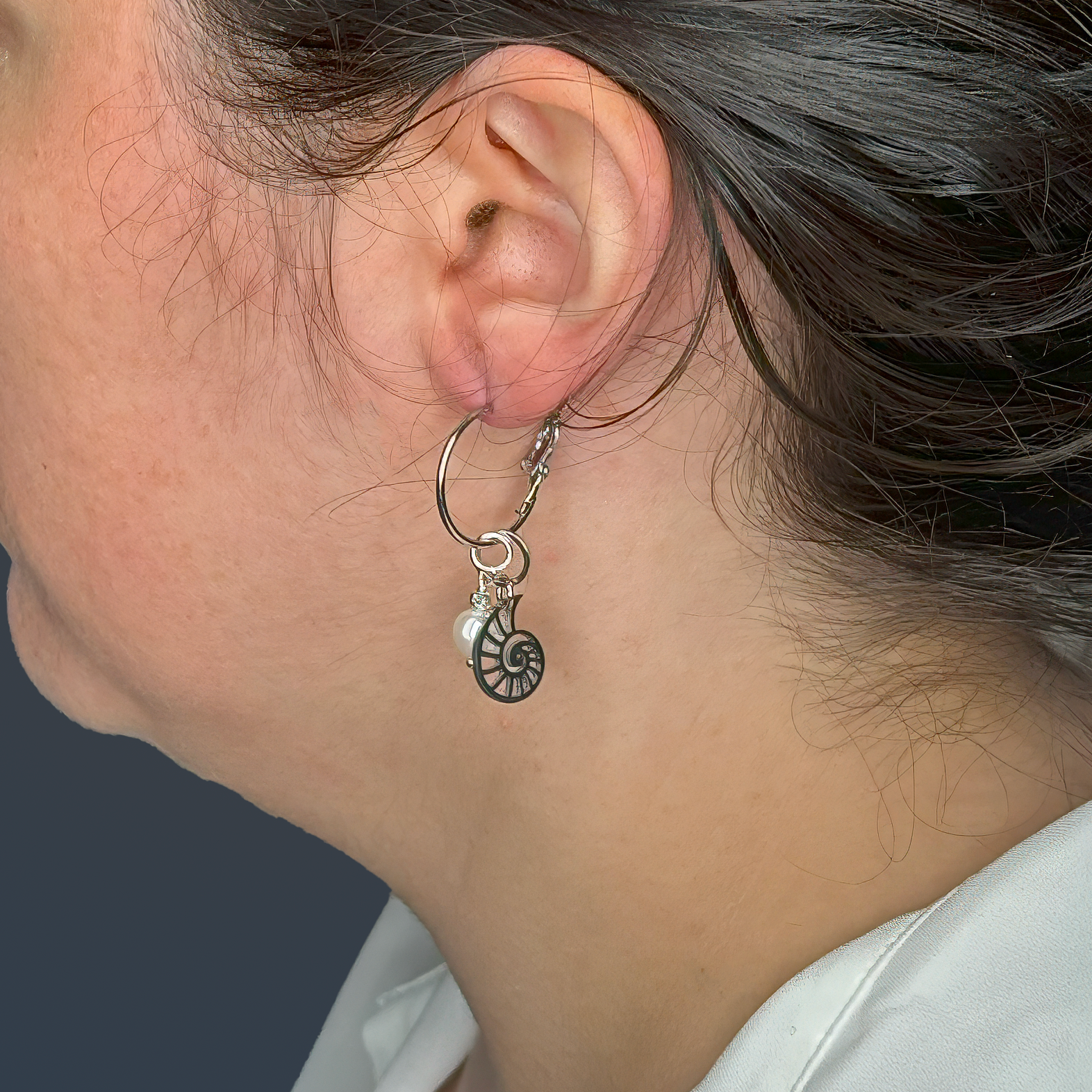 Erica hoop earrings with 2 pendants