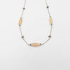 14 carat gold necklace with topaz and moonstone