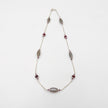 14 carat gold necklace with natural labradorite rubies