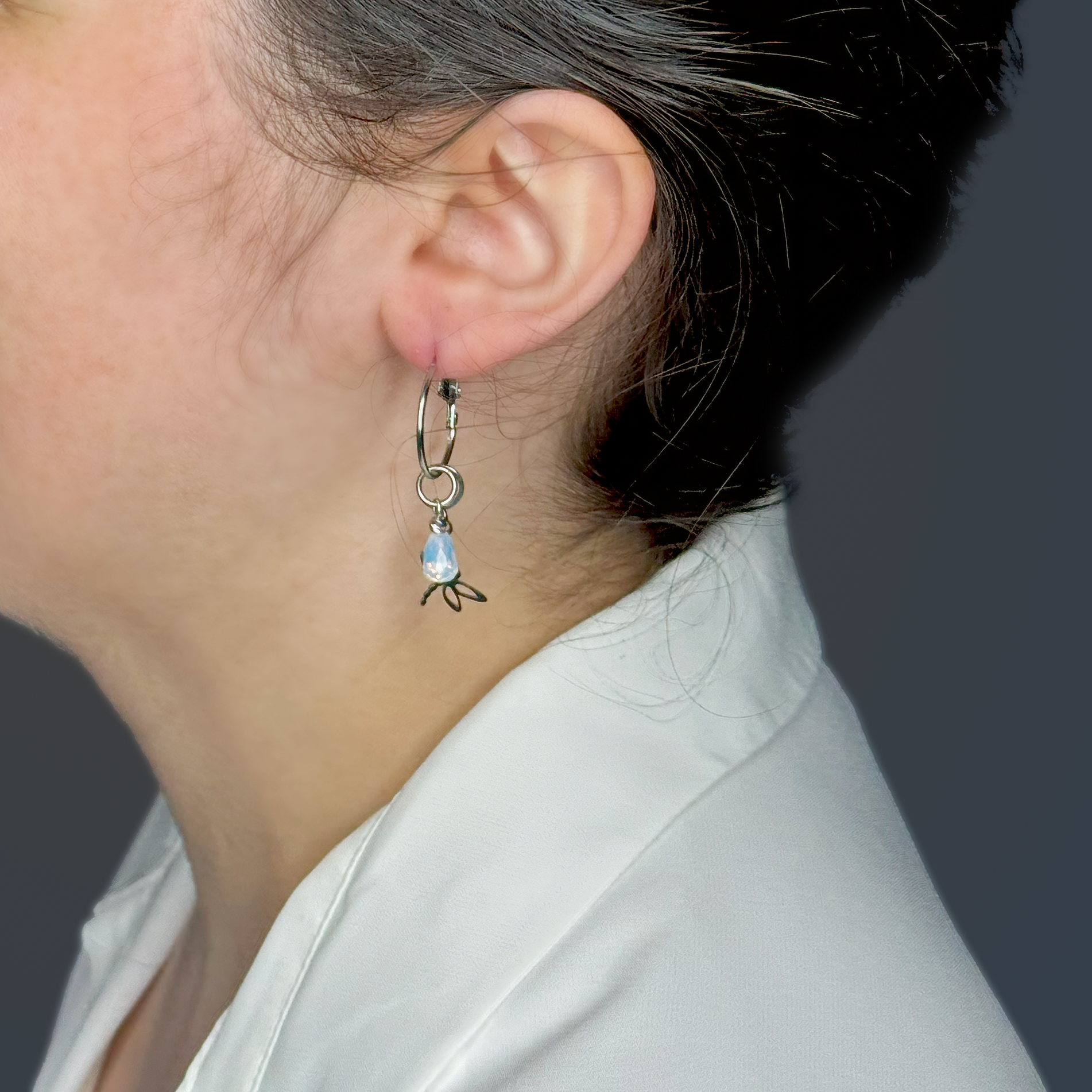 Bianca hoop earrings with 2 pendants