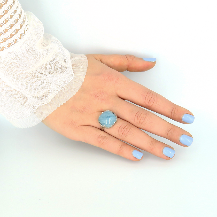 טבעת כסף ולרימר טבעי