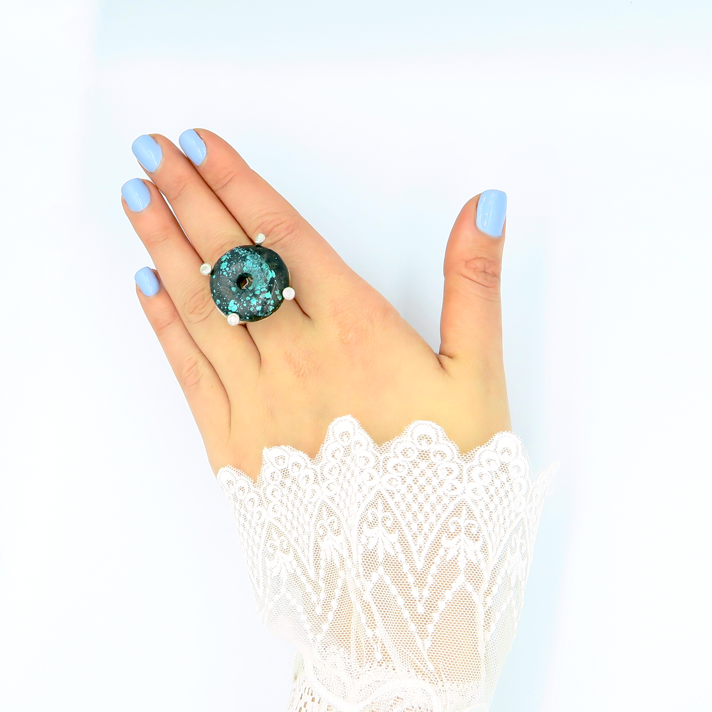 טבעת כסף עם טורקיז