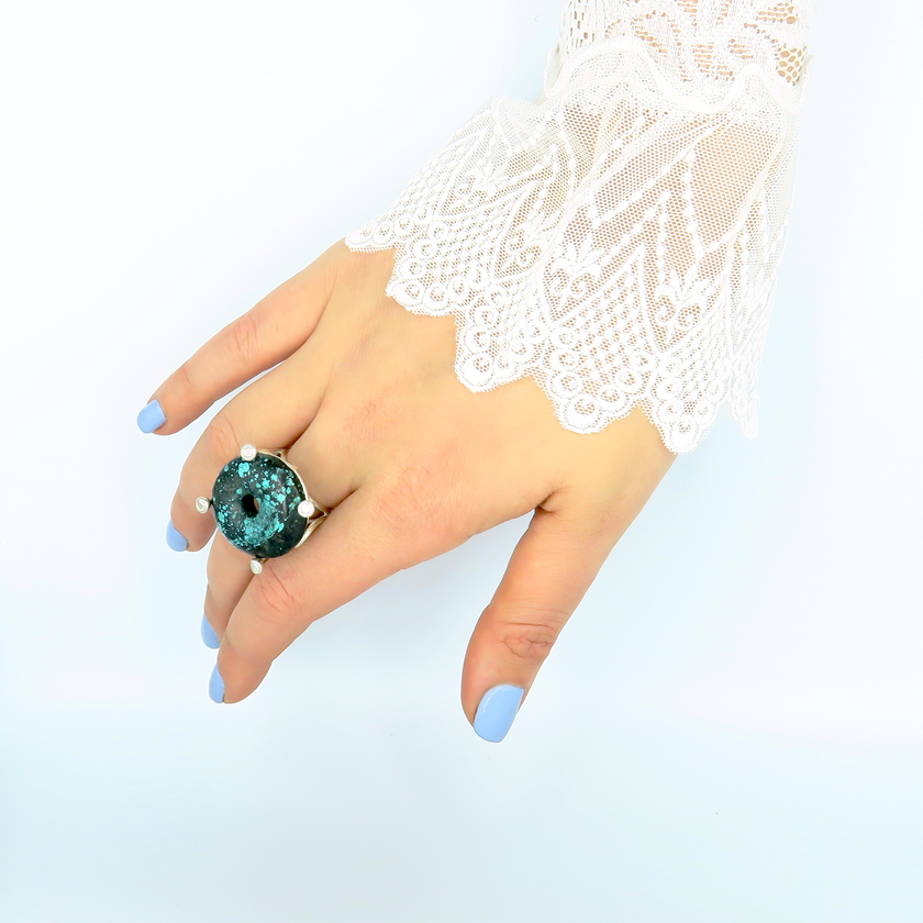 טבעת כסף עם טורקיז