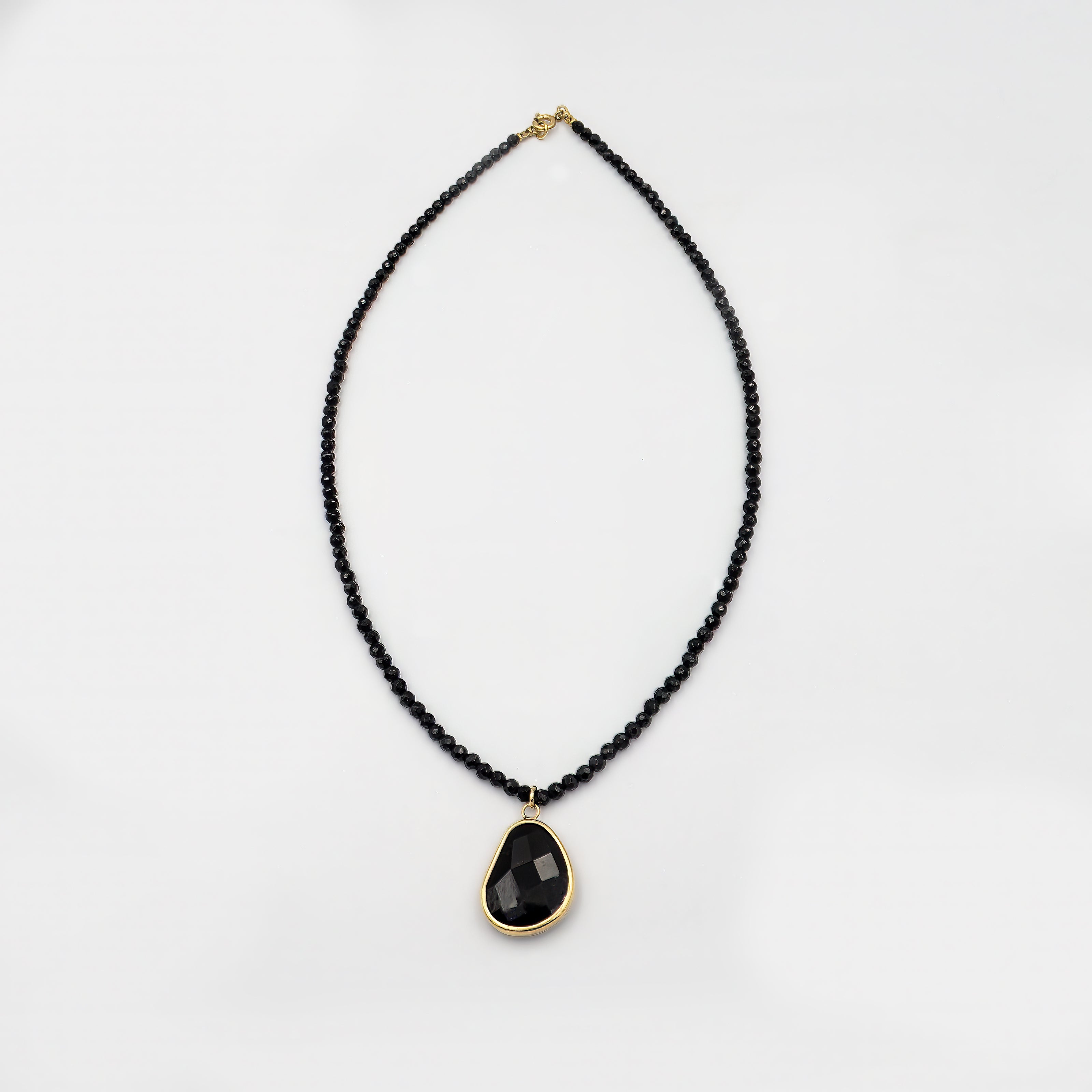 Onyx necklace with a designed pendant
