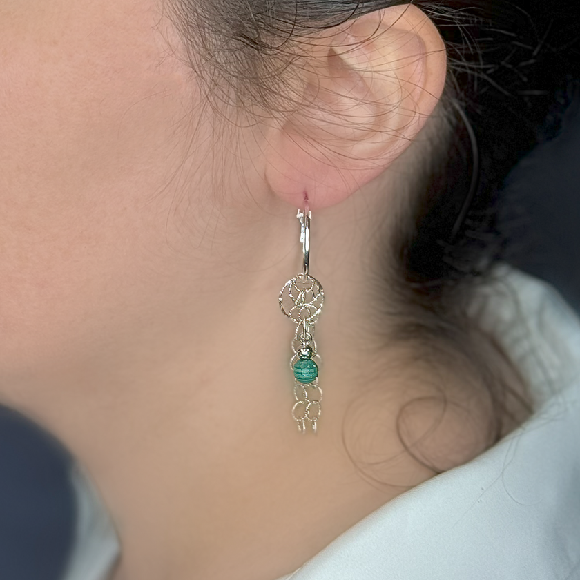 Candy עגילי חישוק עם 4 צ'ארמים