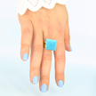 Silver ring with ocean-colored opalite