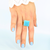 Silver ring with ocean-colored opalite