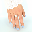 Silver ring with pearl