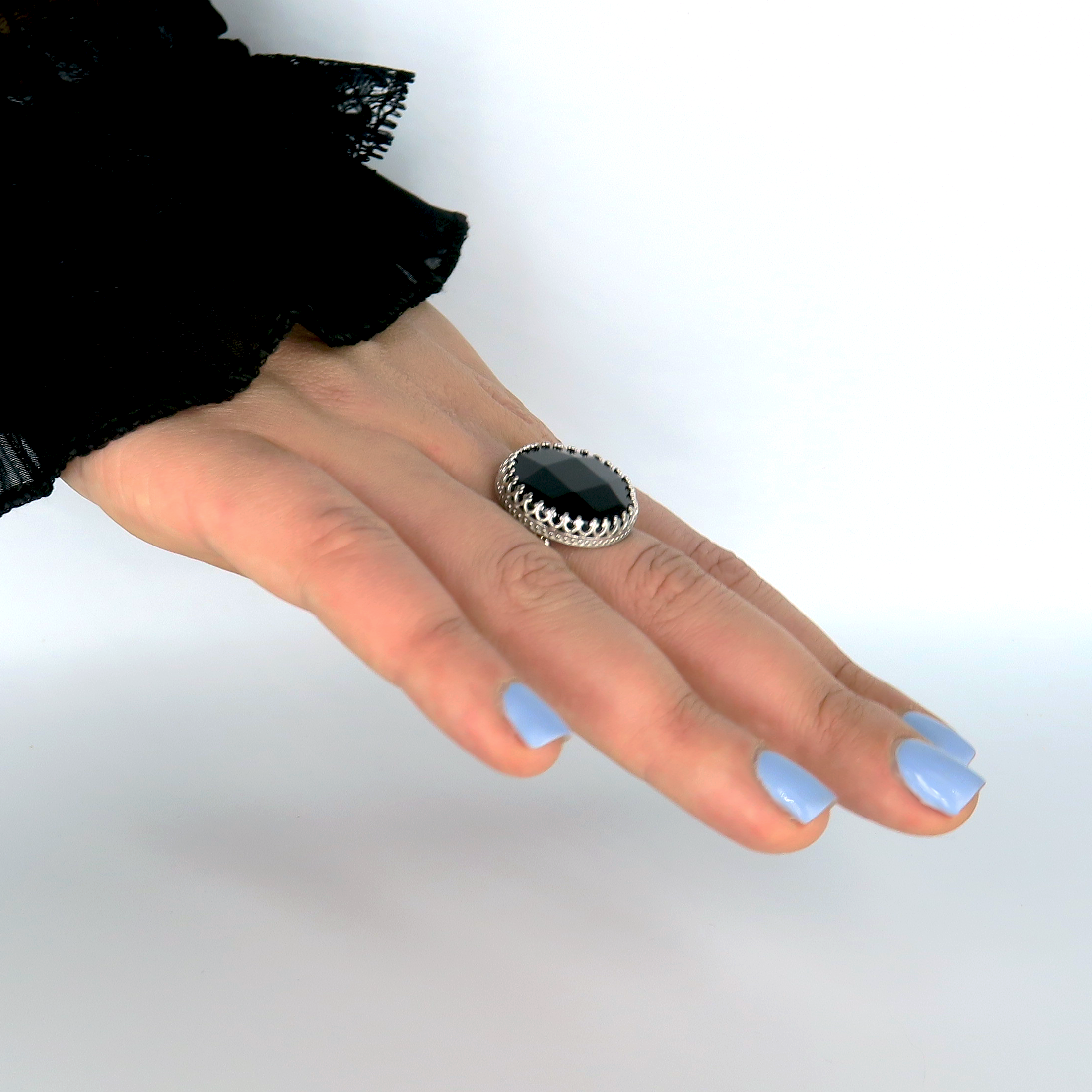 טבעת כסף עם אוניקס