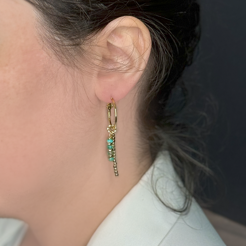 Agatha hoop earrings with 2 pendants