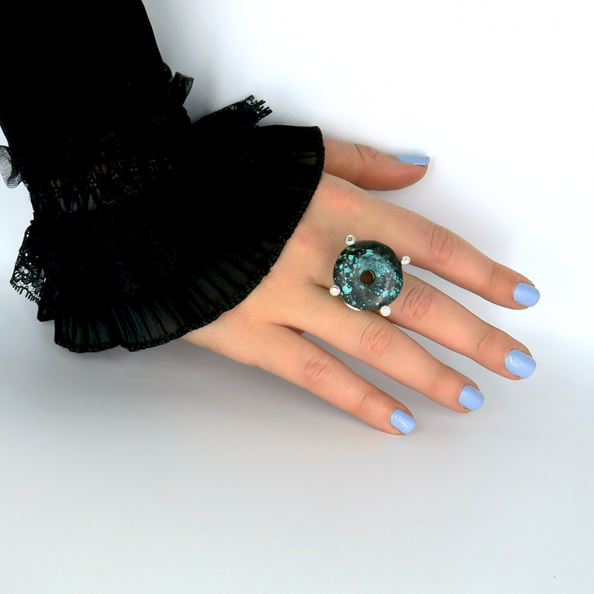 טבעת כסף עם טורקיז