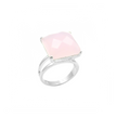 Silver ring with delicate pink opalite