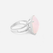 Silver ring with delicate pink opalite