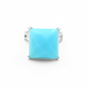 Silver ring with ocean-colored opalite