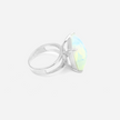 Серебряное кольцо с белым опалитом