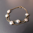 Two-row white pearl bracelet