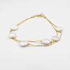 Two-row white pearl bracelet