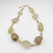 Silver necklace with topaz and citrine stones