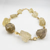 Silver necklace with topaz and citrine stones