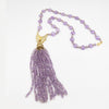 Silver necklace with amethyst stones