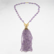 Silver necklace with amethyst stones