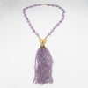 Silver necklace with amethyst stones