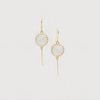 Dangling silver earrings with moon stone opalite