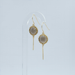 Dangling silver earrings with smokey topaz opalite