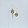 Dangling silver earrings with smokey topaz opalite