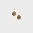 Dangling silver earrings with smokey topaz opalite