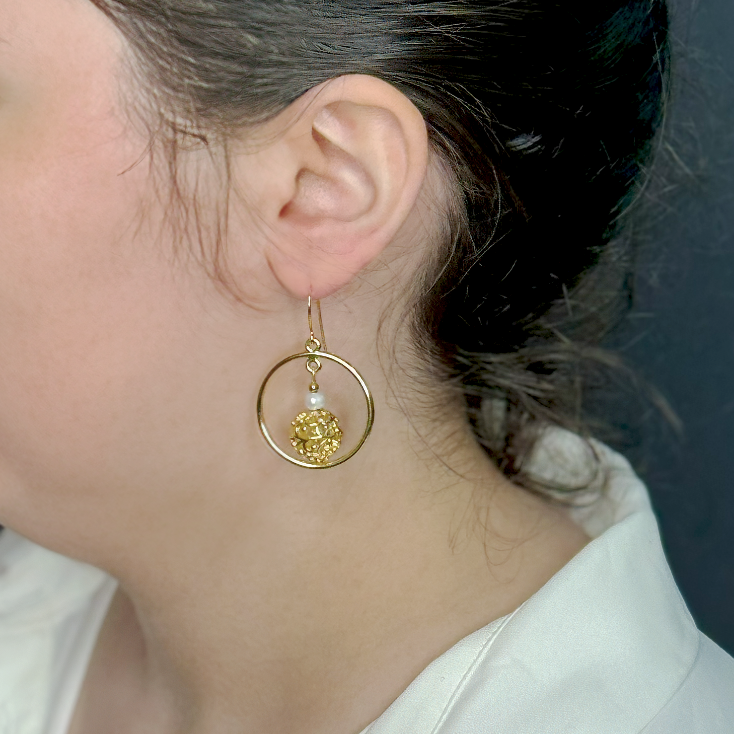 עגילי פנינה מעוצבים