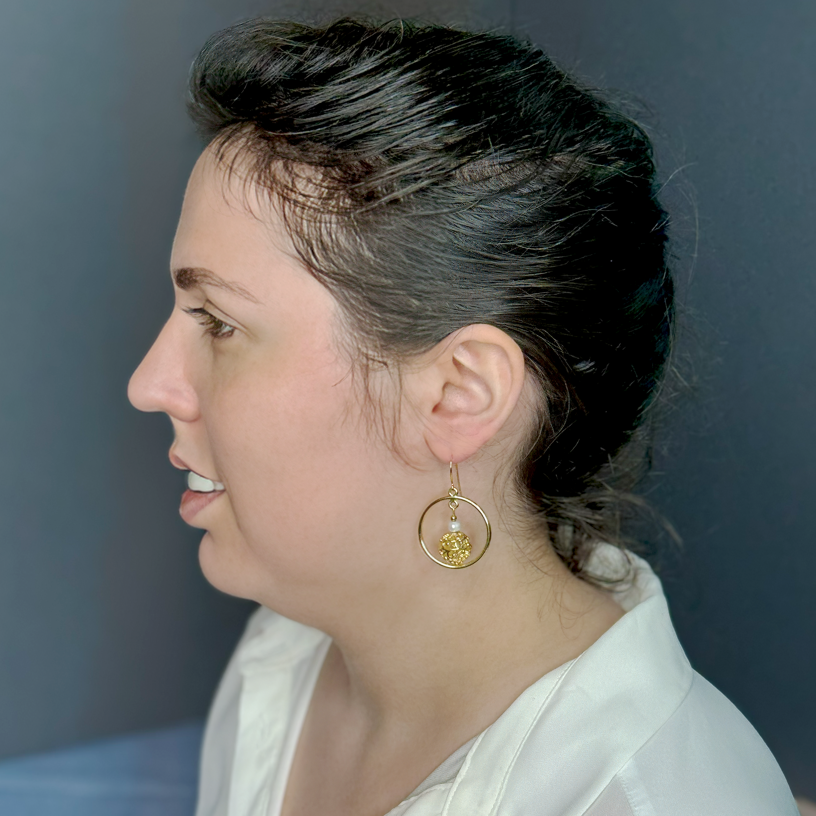 עגילי פנינה מעוצבים